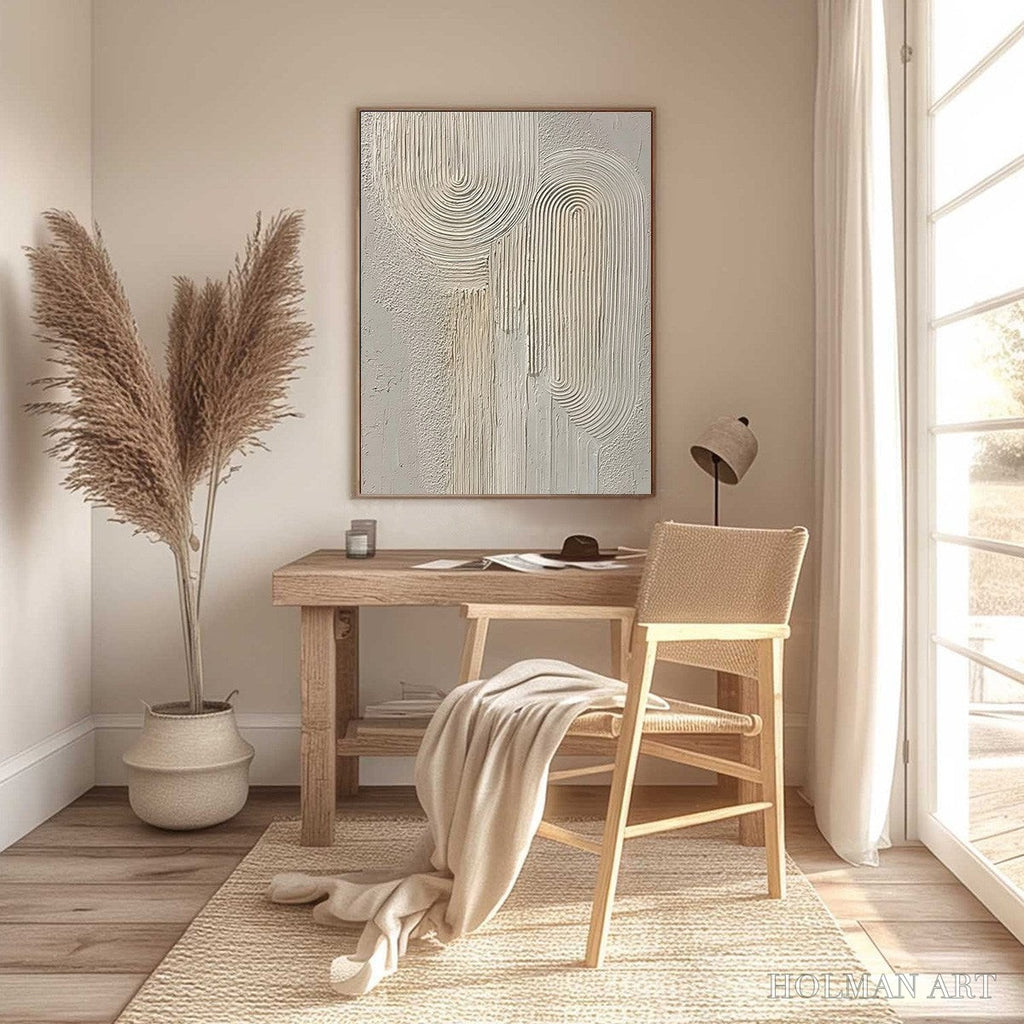 HOLMAN ART Urban Sanctuary – Textured Minimalist Arch Abstract Painting - image 4