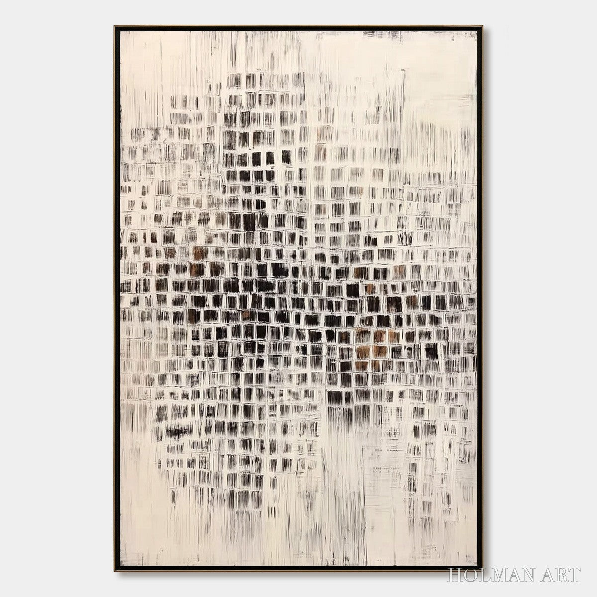 HOLMAN ART Urban Grid – Textured Minimalist Abstract Painting for Modern Decor - image 1