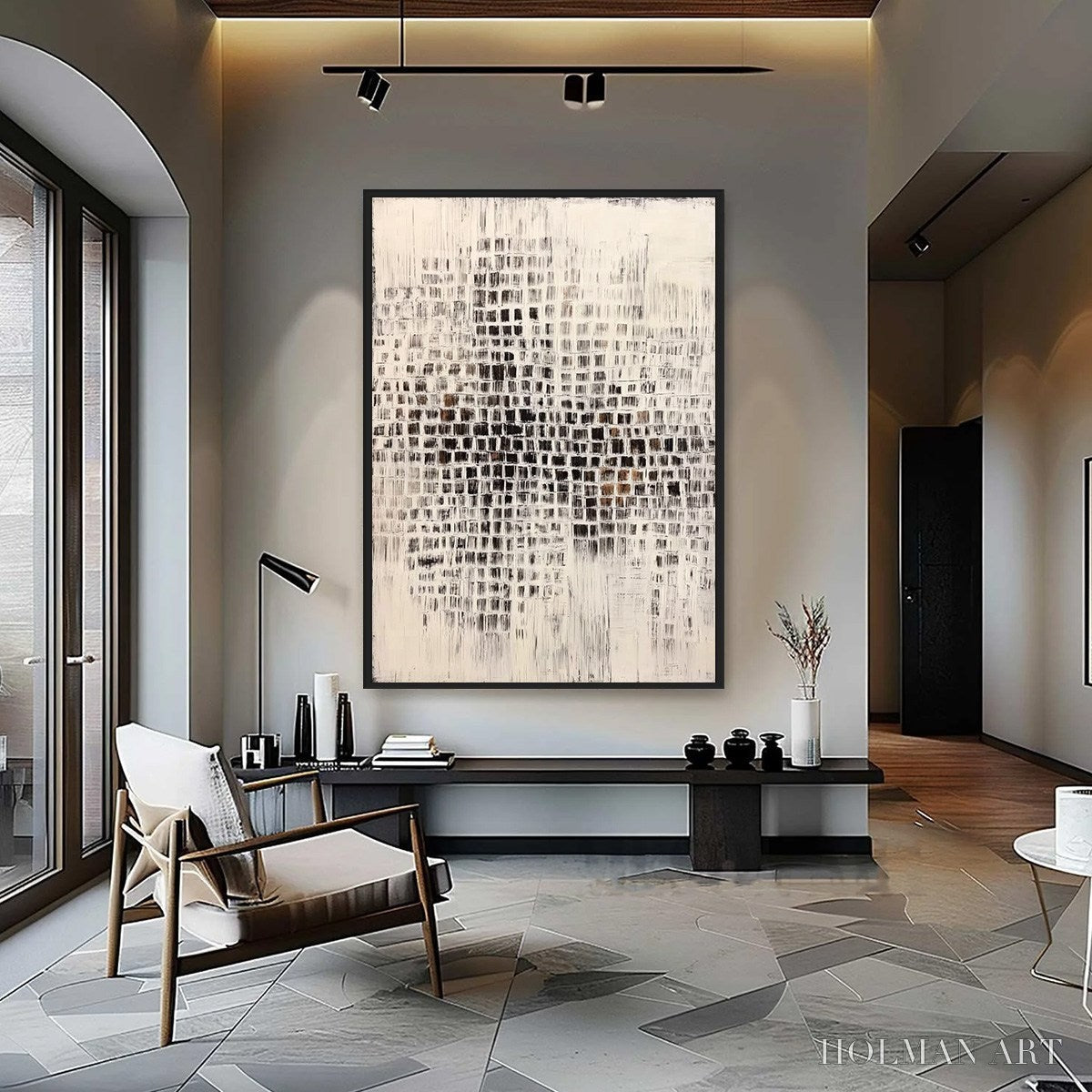 HOLMAN ART Urban Grid – Textured Minimalist Abstract Painting for Modern Decor - image 2