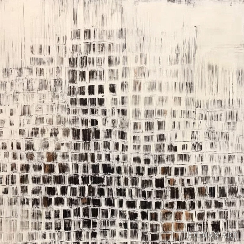 HOLMAN ART Urban Grid – Textured Minimalist Abstract Painting for Modern Decor - image 3