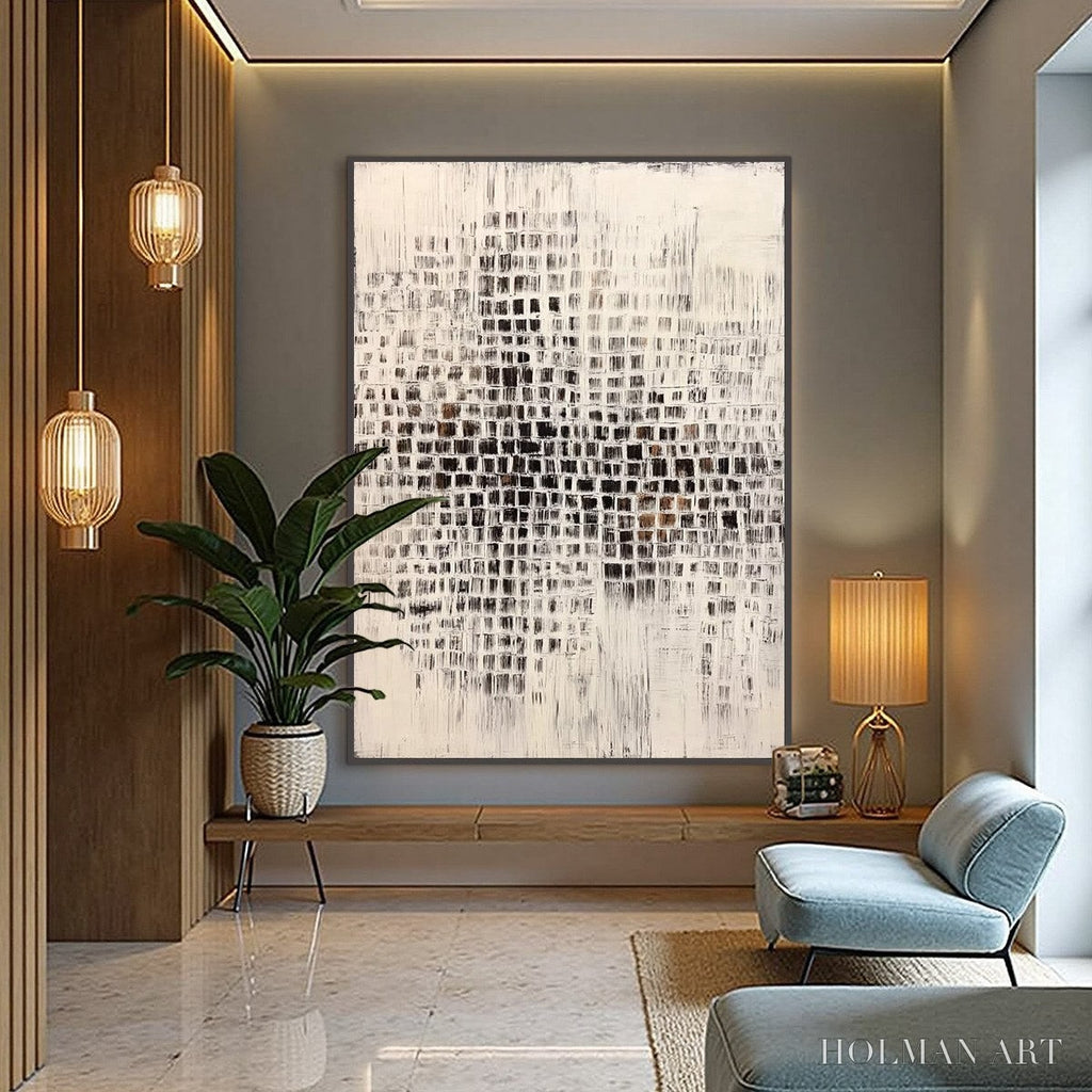 HOLMAN ART Urban Grid – Textured Minimalist Abstract Painting for Modern Decor - image 4