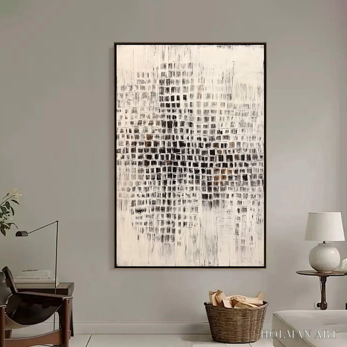 HOLMAN ART Urban Grid – Textured Minimalist Abstract Painting for Modern Decor - image 6