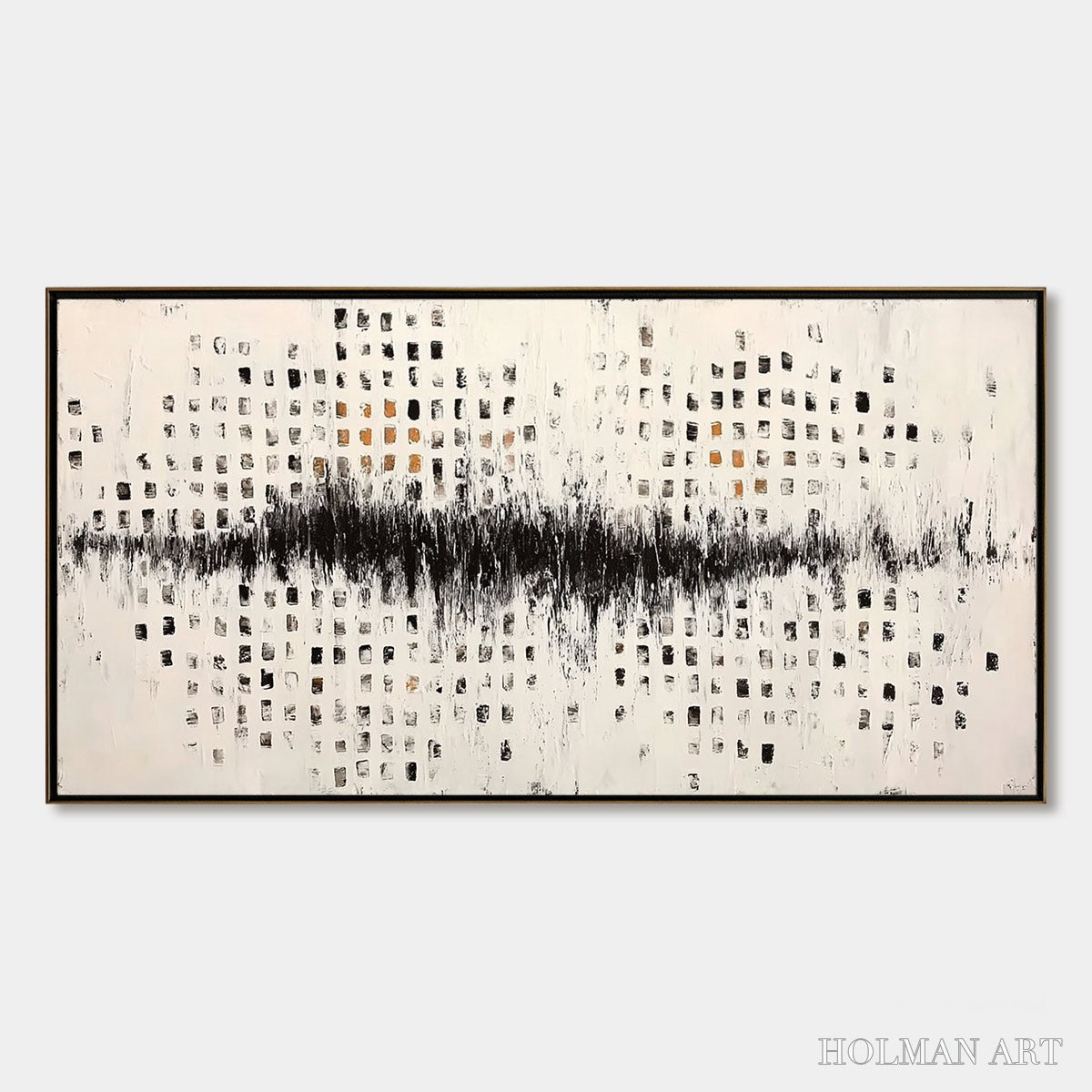 HOLMAN ART Urban Echo – Large Black and White Textured Abstract Painting - image 1