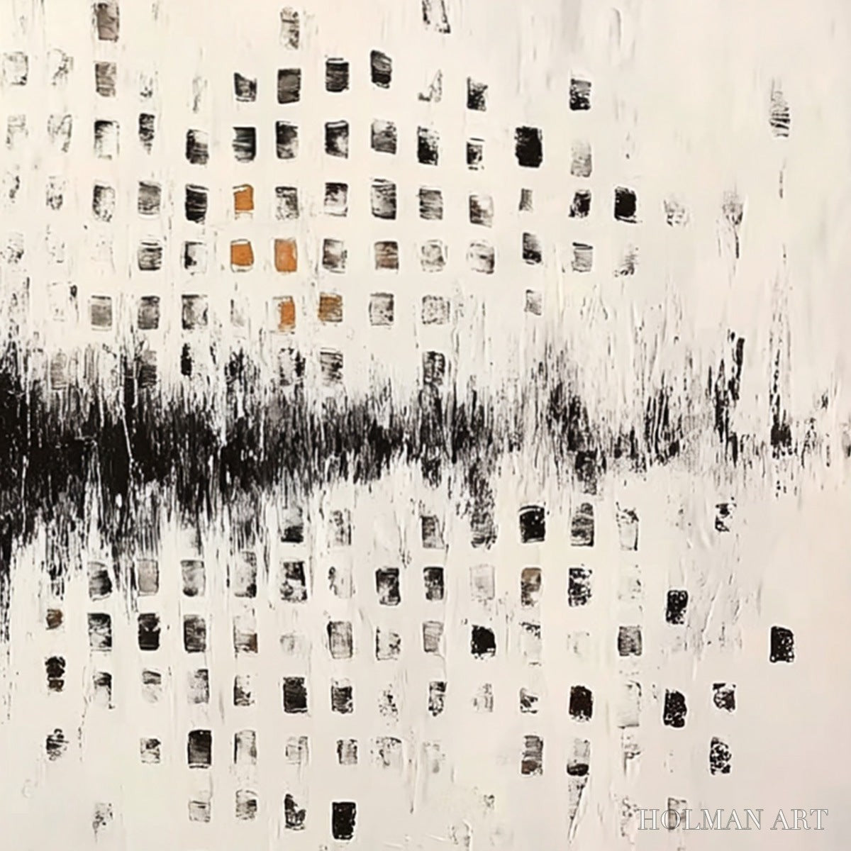 HOLMAN ART Urban Echo – Large Black and White Textured Abstract Painting - image 5