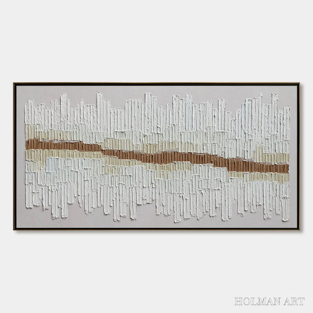 HOLMAN ART Urban Rhythm – Large Horizontal Textured Minimalist Abstract Painting - image 1