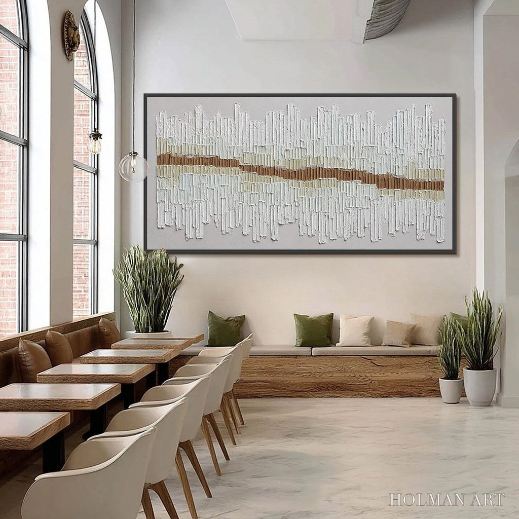 HOLMAN ART Urban Rhythm – Large Horizontal Textured Minimalist Abstract Painting - image 2