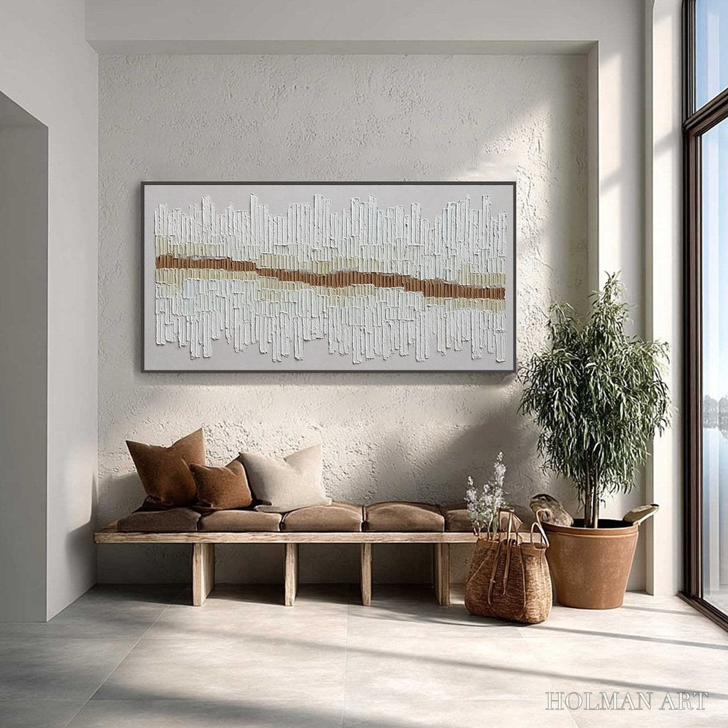 HOLMAN ART Urban Rhythm – Large Horizontal Textured Minimalist Abstract Painting - image 4