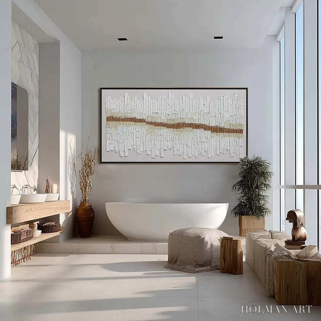 HOLMAN ART Urban Rhythm – Large Horizontal Textured Minimalist Abstract Painting - image 6