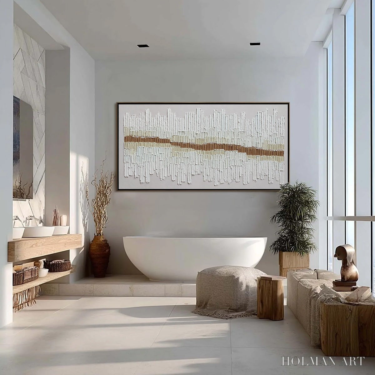 HOLMAN ART Urban Rhythm – Large Horizontal Textured Minimalist Abstract Painting - image 6