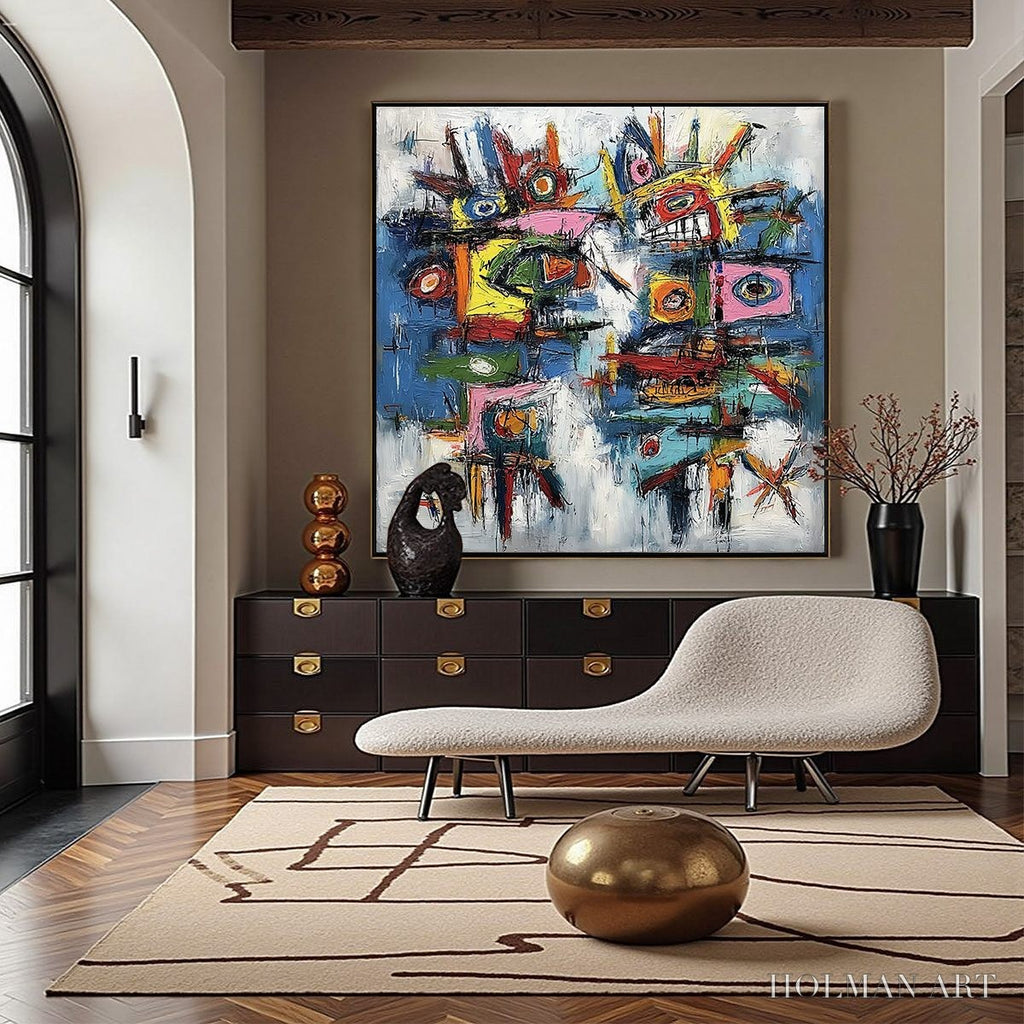 HOLMAN ART Urban Carnival – Bold Colorful Textured Abstract for Modern Spaces - image 2