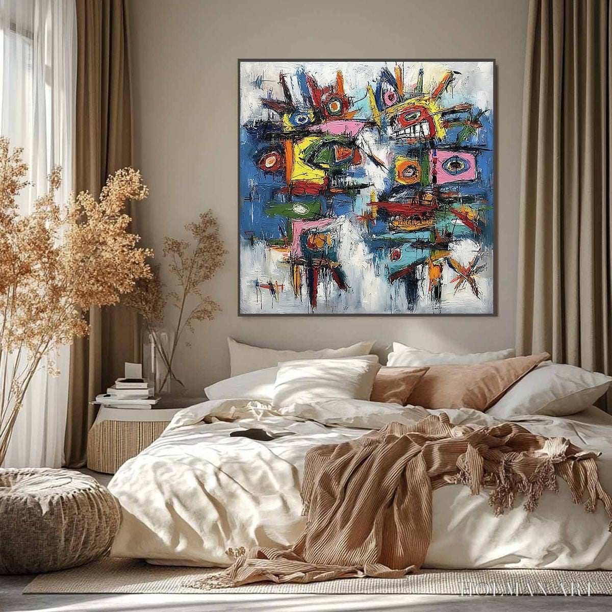HOLMAN ART Urban Carnival – Bold Colorful Textured Abstract for Modern Spaces - image 4