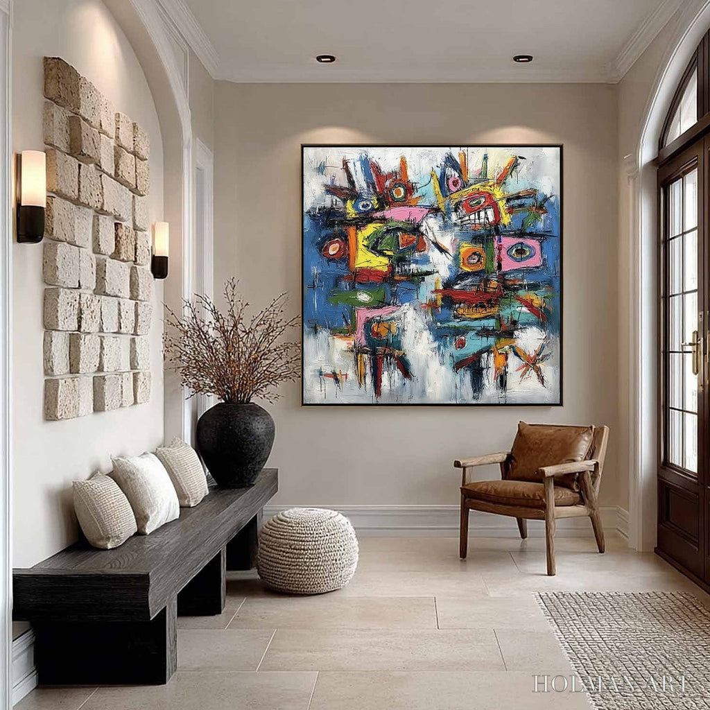 HOLMAN ART Urban Carnival – Bold Colorful Textured Abstract for Modern Spaces - image 6