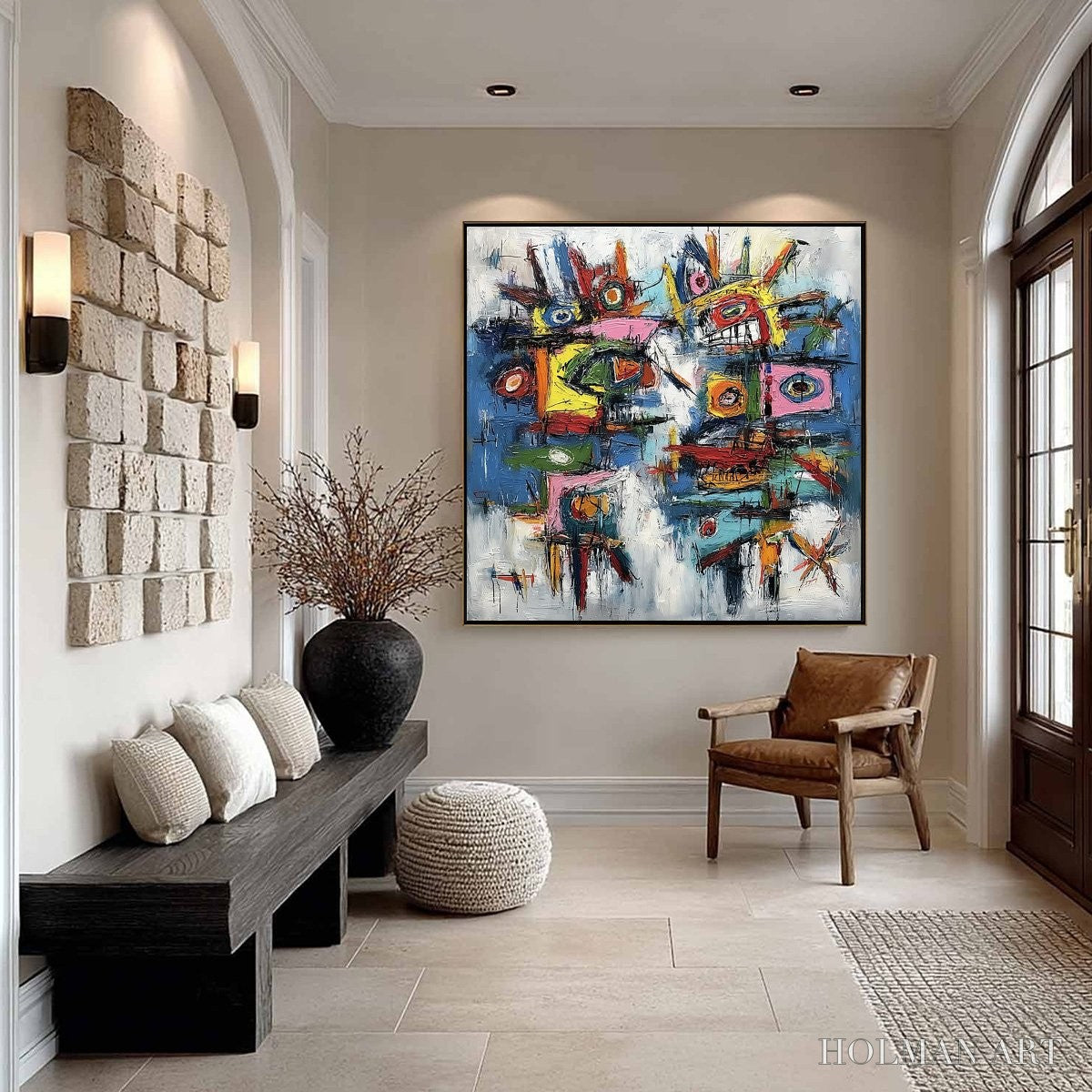 HOLMAN ART Urban Carnival – Bold Colorful Textured Abstract for Modern Spaces - image 6