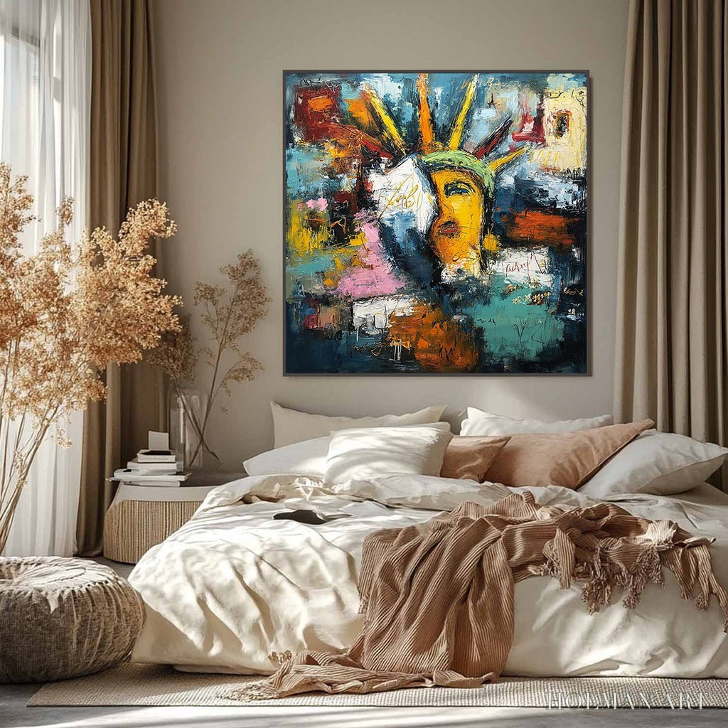 HOLMAN ART Liberty Unleashed – Vibrant Abstract Palette Knife Painting of a Modern Icon - image 2