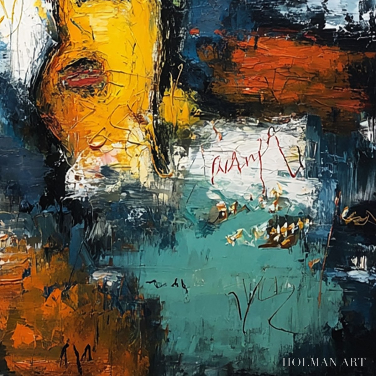HOLMAN ART Liberty Unleashed – Vibrant Abstract Palette Knife Painting of a Modern Icon - image 3