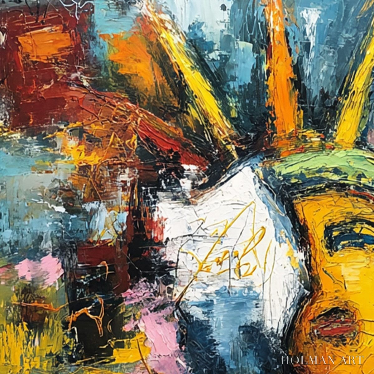 HOLMAN ART Liberty Unleashed – Vibrant Abstract Palette Knife Painting of a Modern Icon - image 5
