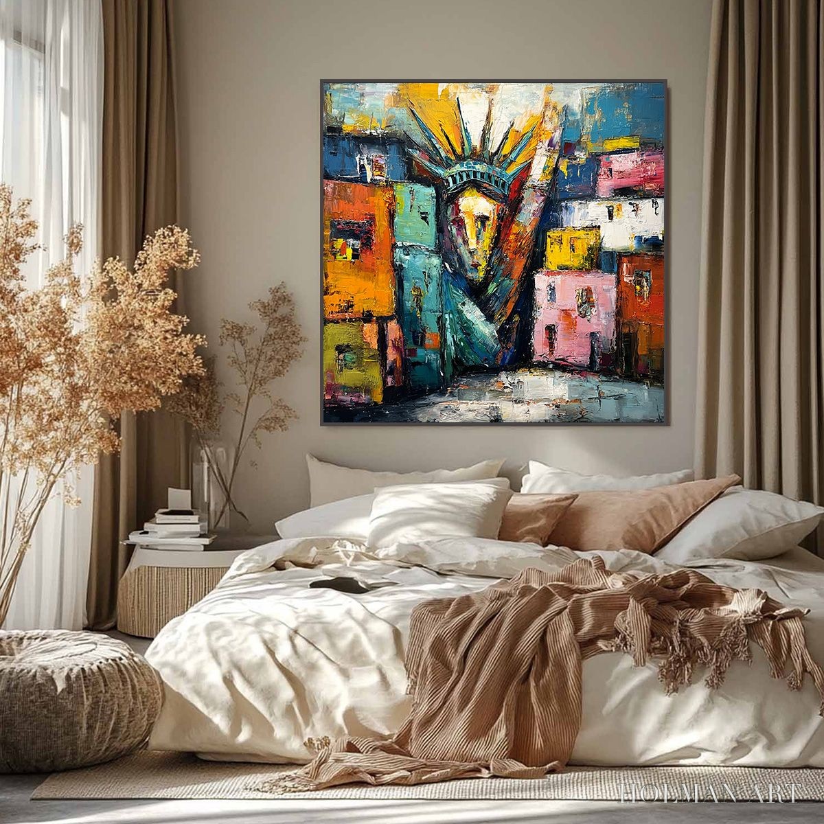 HOLMAN ART Liberty Ignited – Abstract Textured Painting of an Iconic Landmark - image 2