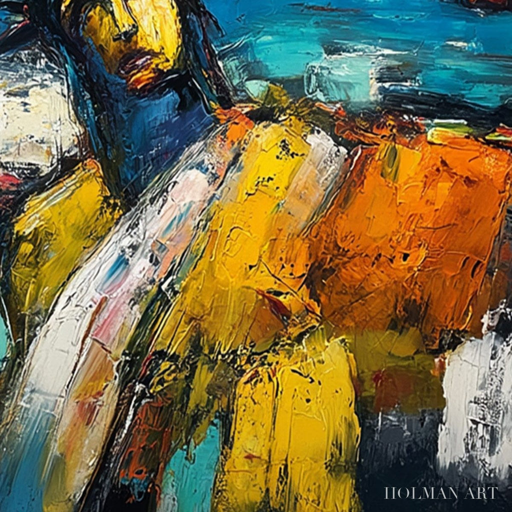 HOLMAN ART Empire Vibrations – Textured Abstract Statue of Liberty Cityscape Painting - image 5