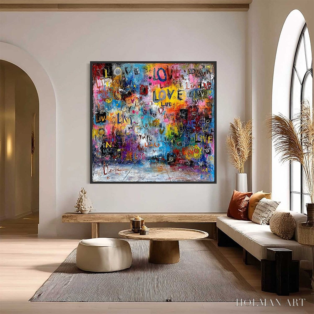 HOLMAN ART Echoes of Love – Vibrant Textured Abstract Graffiti Art Painting - image 2