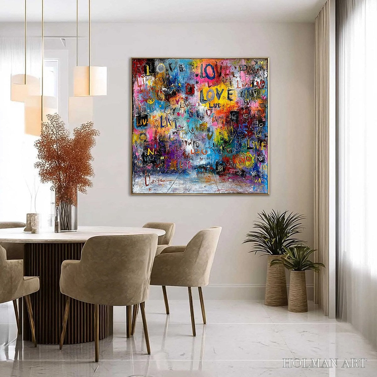 HOLMAN ART Echoes of Love – Vibrant Textured Abstract Graffiti Art Painting - image 4