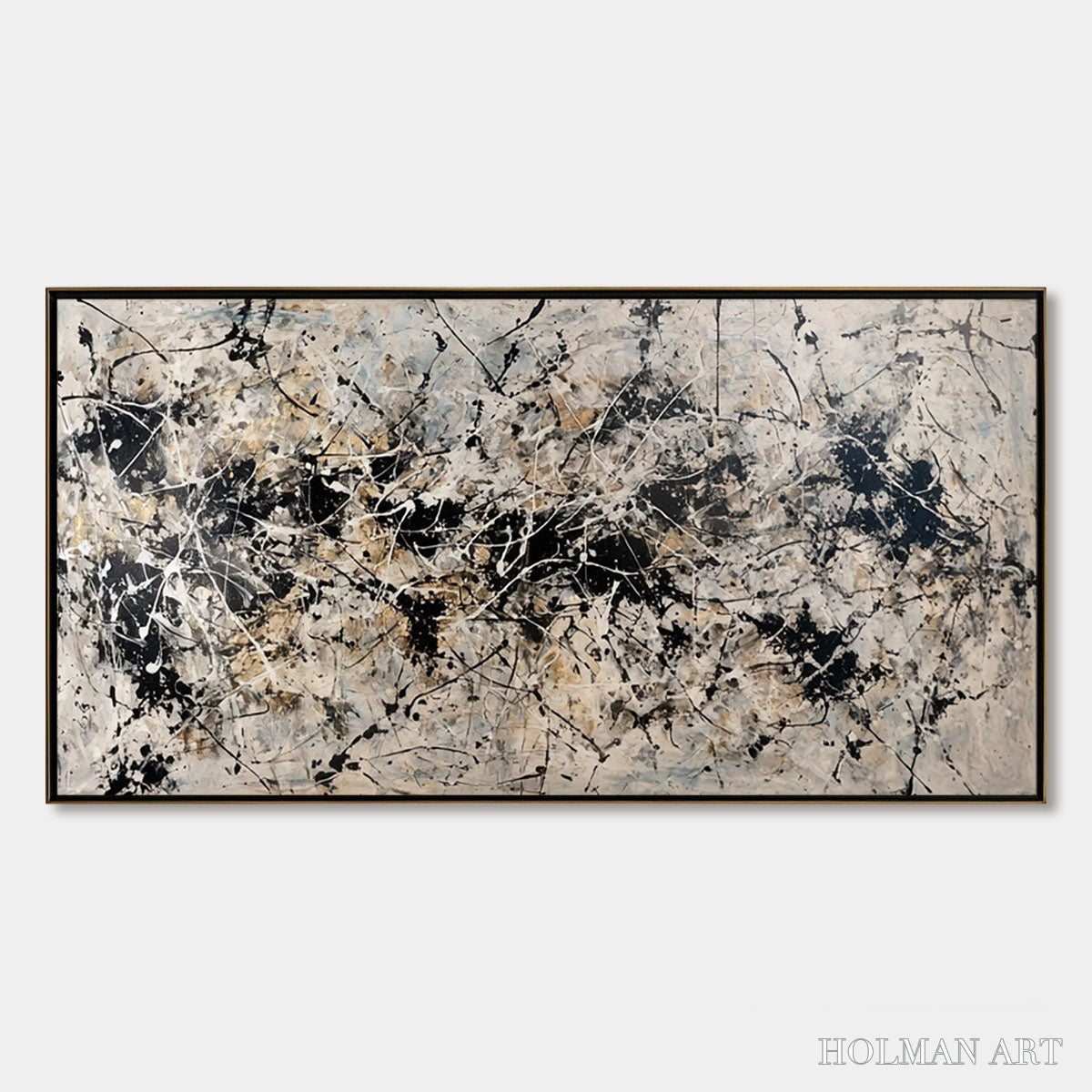 HOLMAN ART Urban Symphony – Large Black and White Abstract Textured Painting - image 1