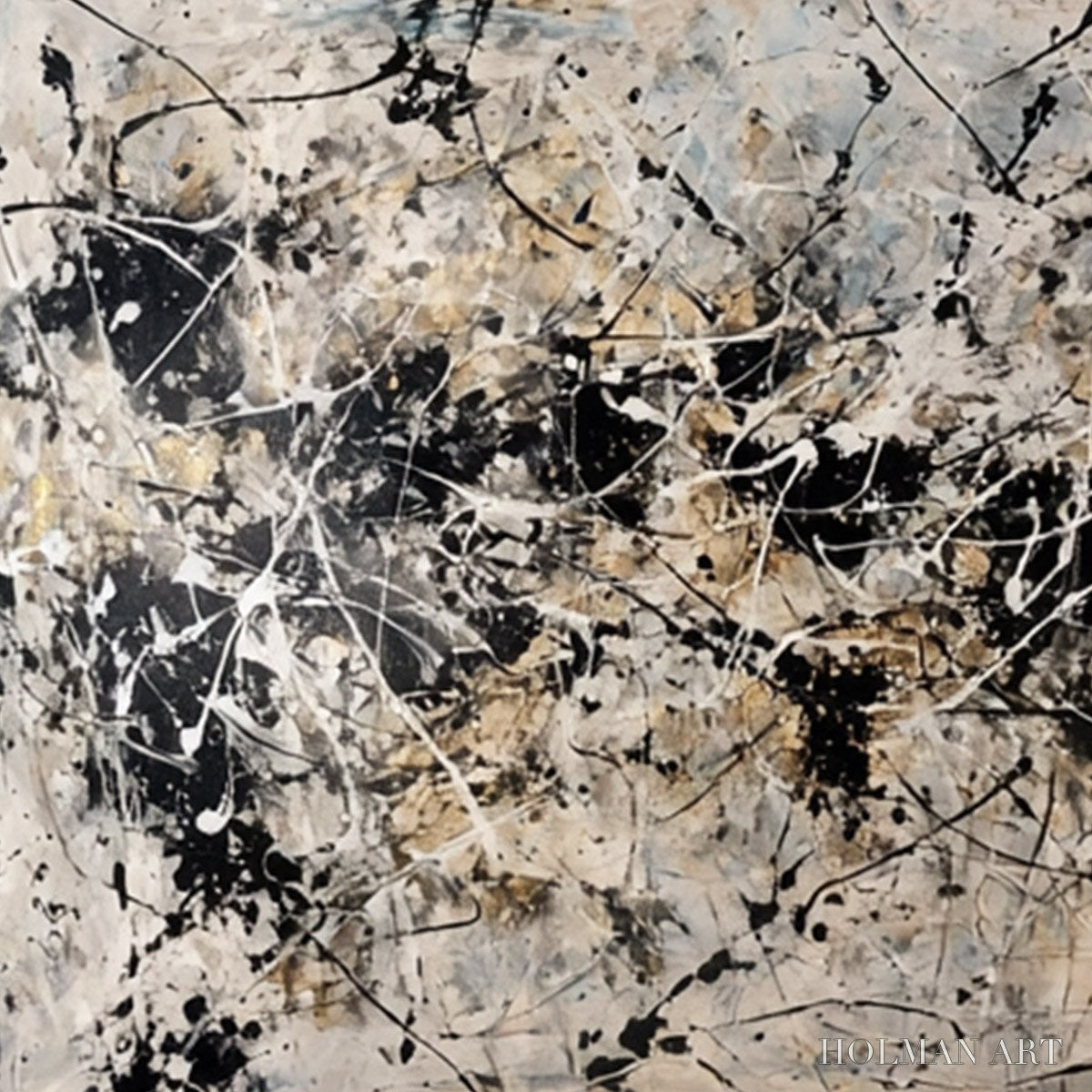 HOLMAN ART Urban Symphony – Large Black and White Abstract Textured Painting - image 3