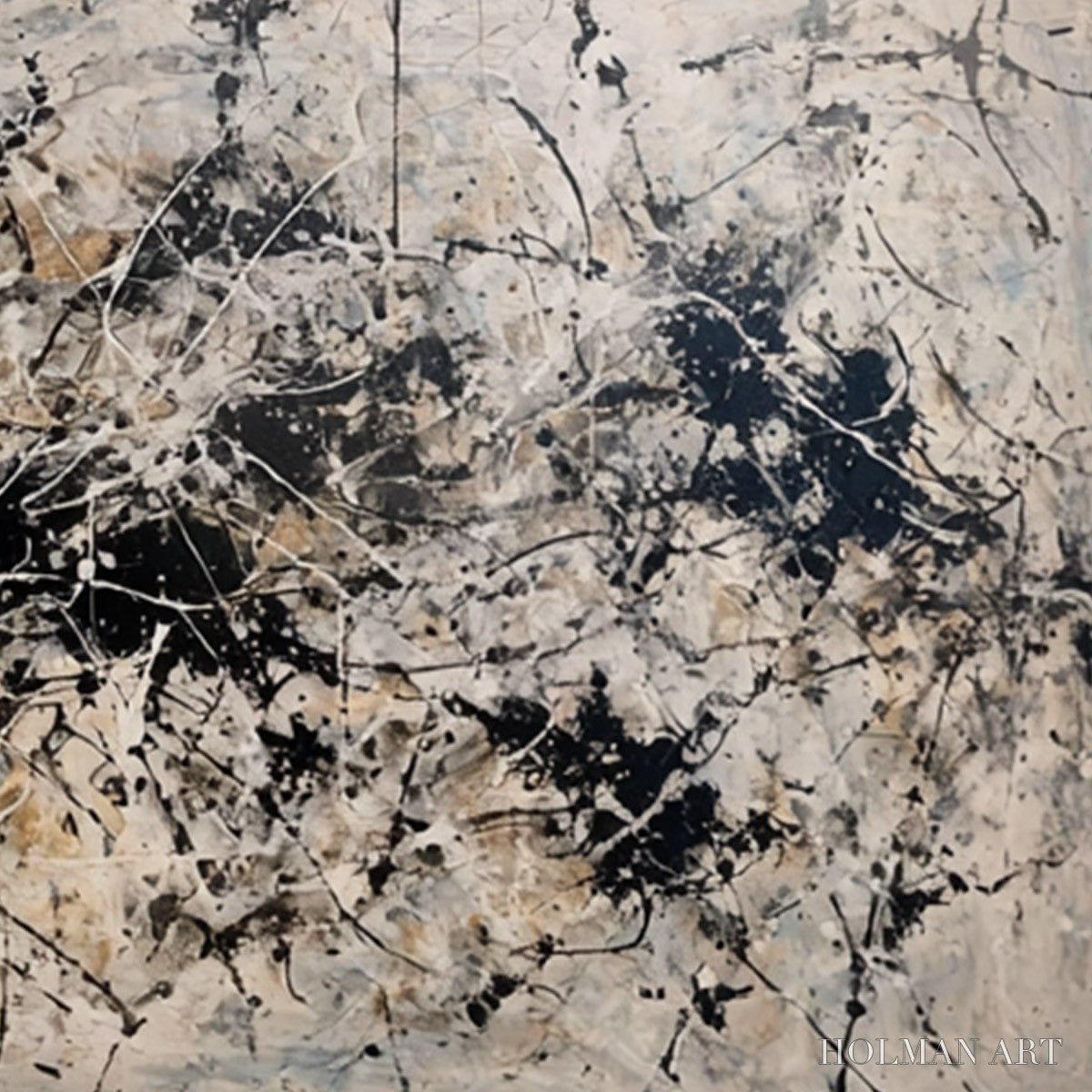 HOLMAN ART Urban Symphony – Large Black and White Abstract Textured Painting - image 5
