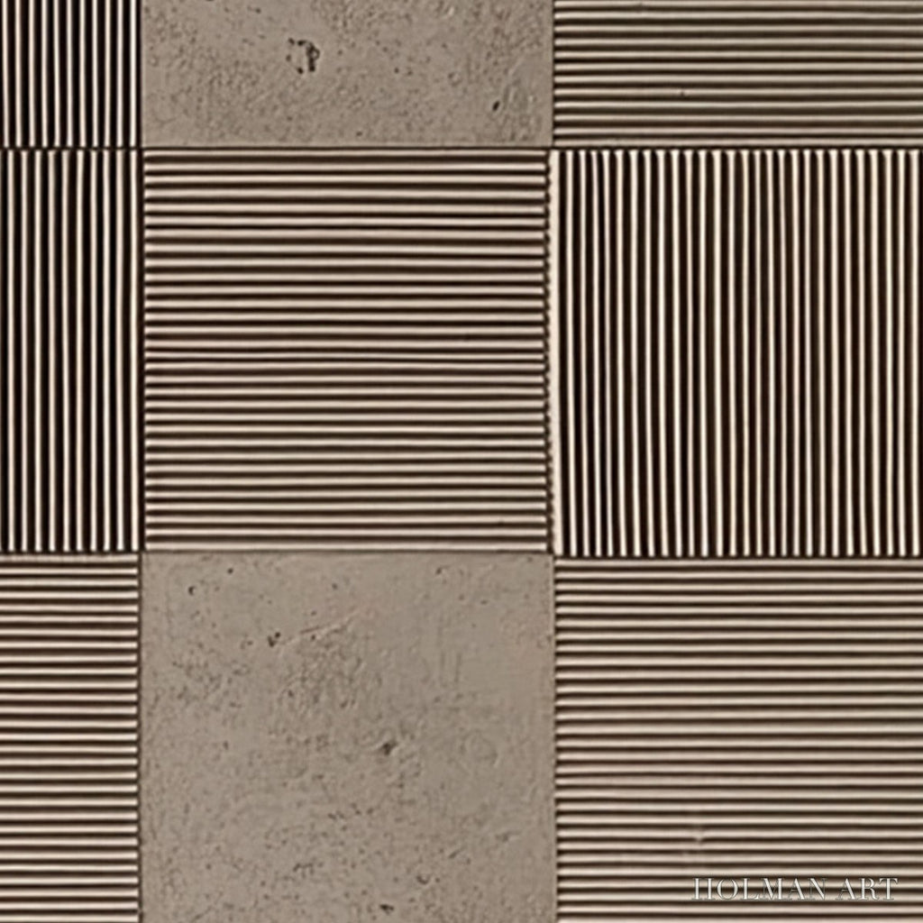 HOLMAN ART Urban Grid – Textured Minimalist Abstract Painting in Neutral Tones - image 3