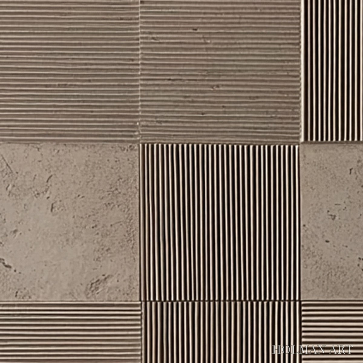 HOLMAN ART Urban Grid – Textured Minimalist Abstract Painting in Neutral Tones - image 5