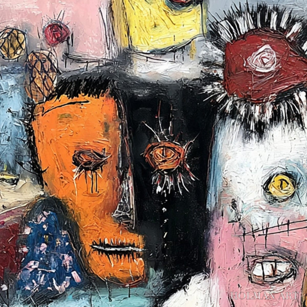 HOLMAN ART Static – Expressive Neo-Expressionist Abstract Faces Painting - image 5