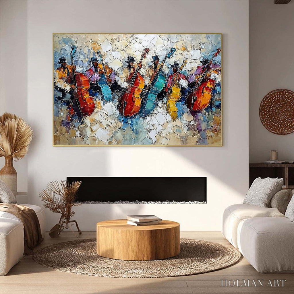 HOLMAN ART Jazzmen'S Jam – Textured Impasto Painting of Musicians - image 2