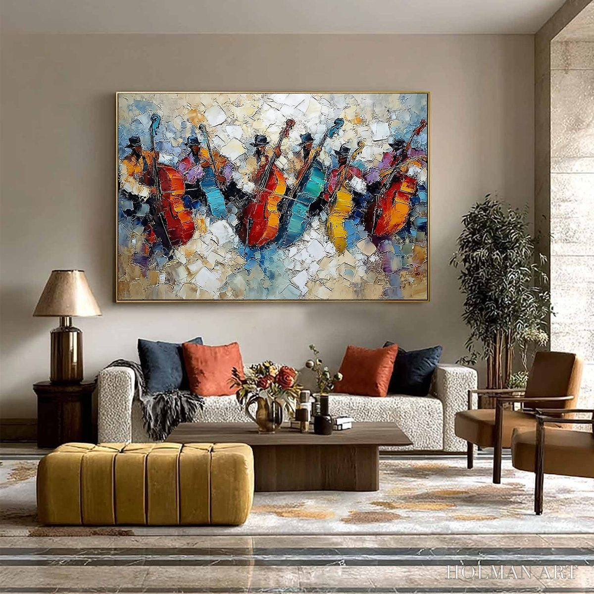 HOLMAN ART Jazzmen'S Jam – Textured Impasto Painting of Musicians - image 6