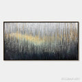 HOLMAN ART Metallic Cascade – Large Textured Abstract Gold and Silver Horizontal Painting - image 1