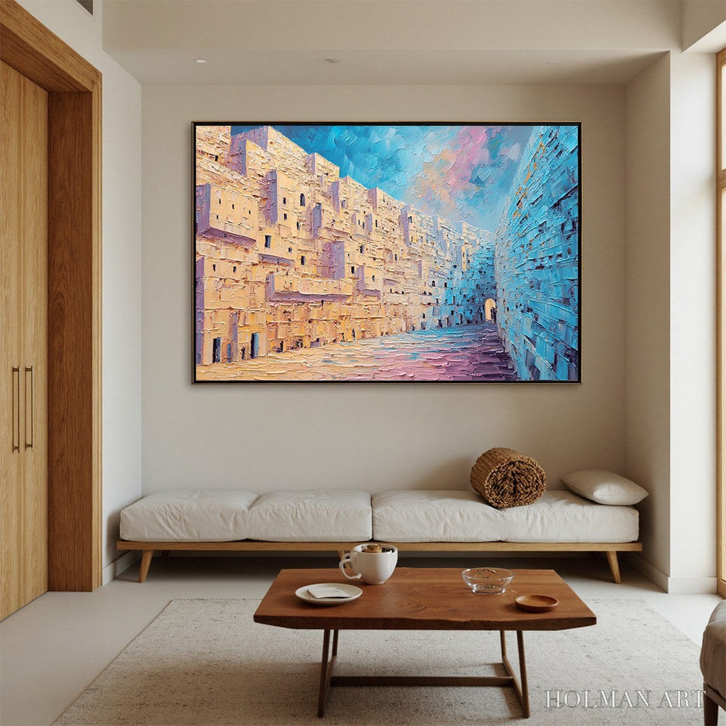 HOLMAN ART Aegean Passage – Heavily Textured Palette Knife Cityscape - image 2
