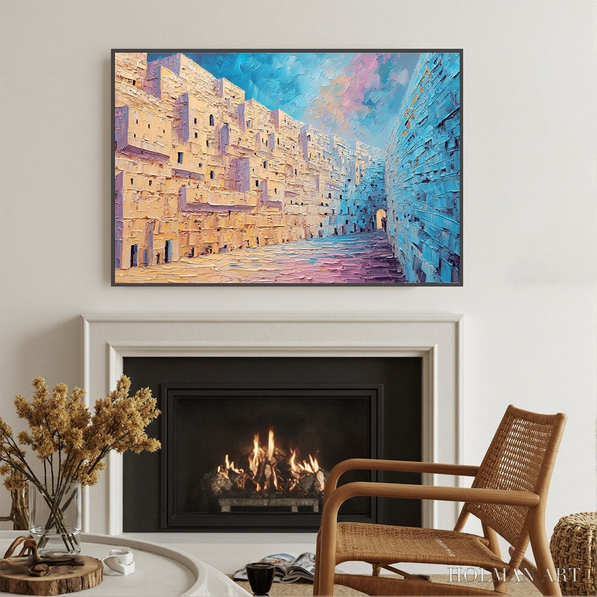 HOLMAN ART Aegean Passage – Heavily Textured Palette Knife Cityscape - image 4