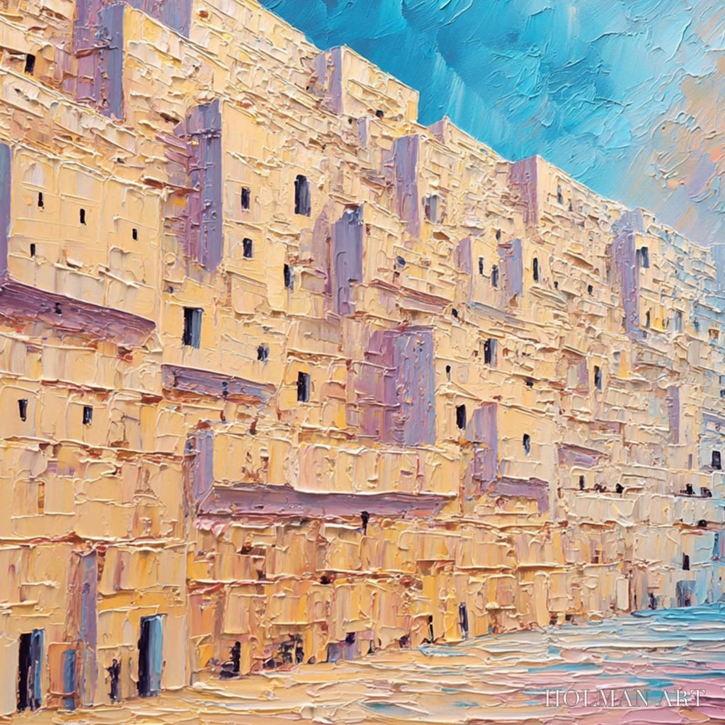HOLMAN ART Aegean Passage – Heavily Textured Palette Knife Cityscape - image 5