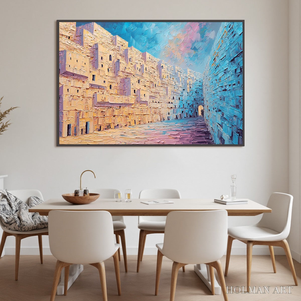 HOLMAN ART Aegean Passage – Heavily Textured Palette Knife Cityscape - image 6
