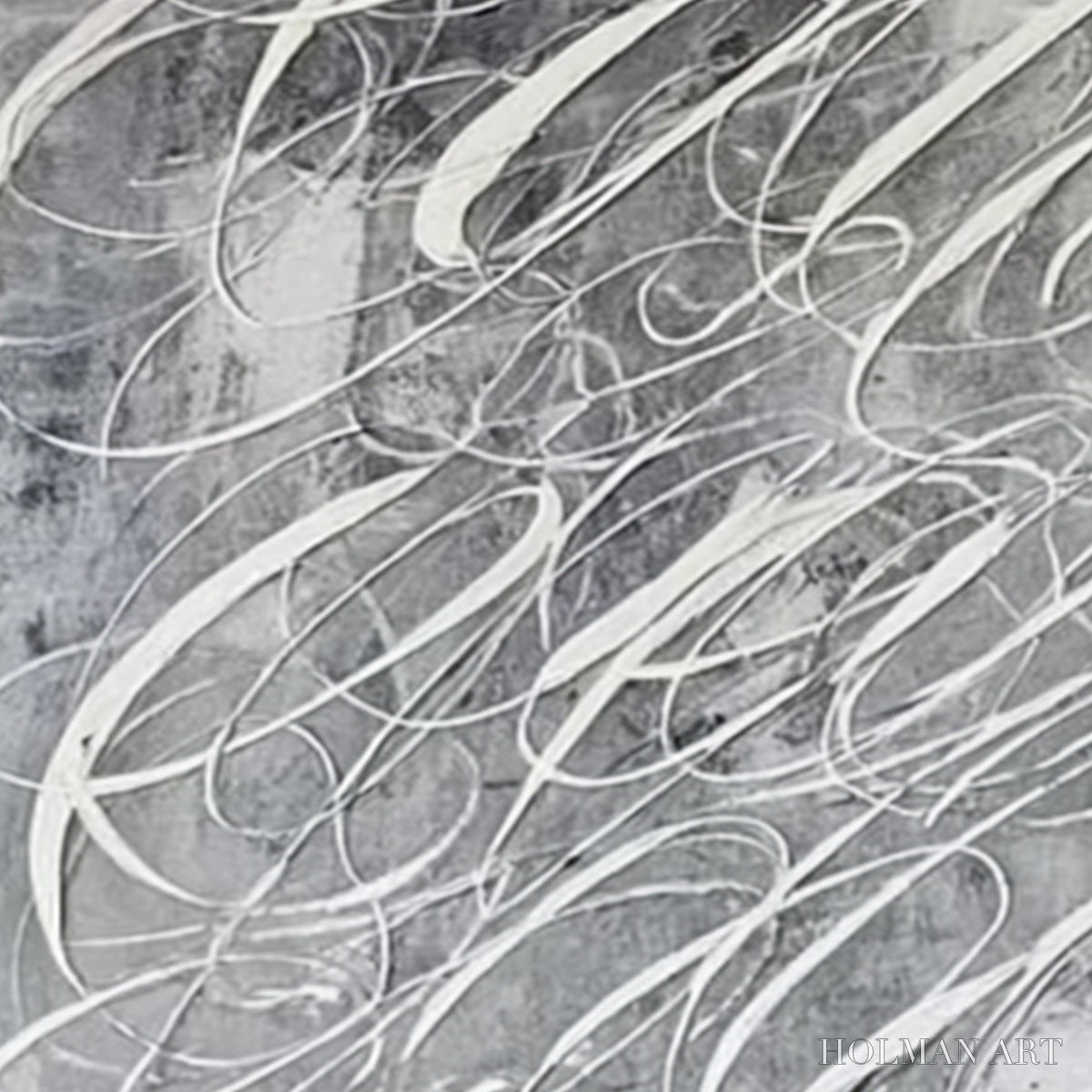 HOLMAN ART Urban Calligraphy – Textured Monochrome Abstract Calligraphy Painting - image 5