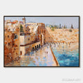 HOLMAN ART Prayers in Ochre – Textured Palette Knife Jerusalem Cityscape Painting - image 1