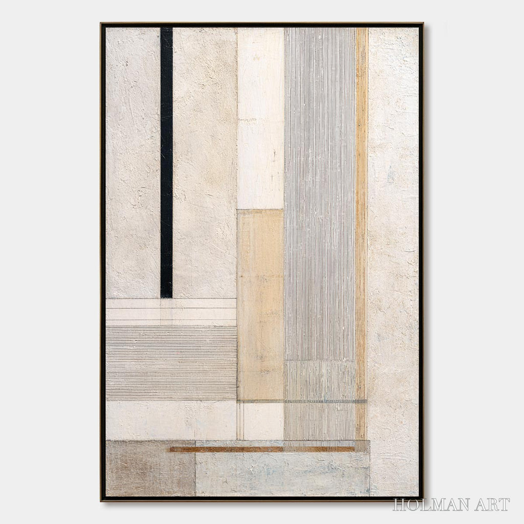 HOLMAN ART Urban Grid – Textured Minimalist Architectural Abstract Painting - image 1