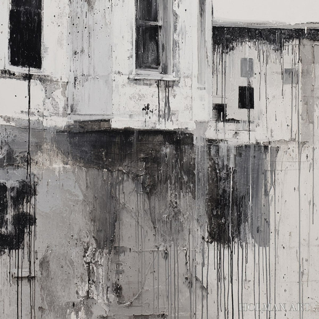 HOLMAN ART Fading Facade – Monochromatic Abstract Architecture Painting - image 5