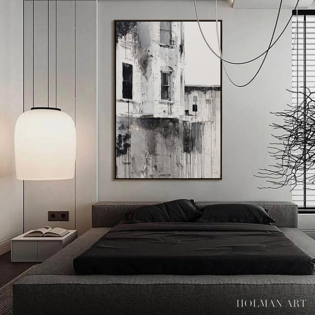 HOLMAN ART Fading Facade – Monochromatic Abstract Architecture Painting - image 6