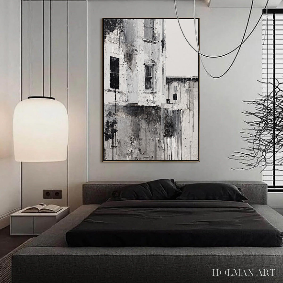 HOLMAN ART Fading Facade – Monochromatic Abstract Architecture Painting - image 6