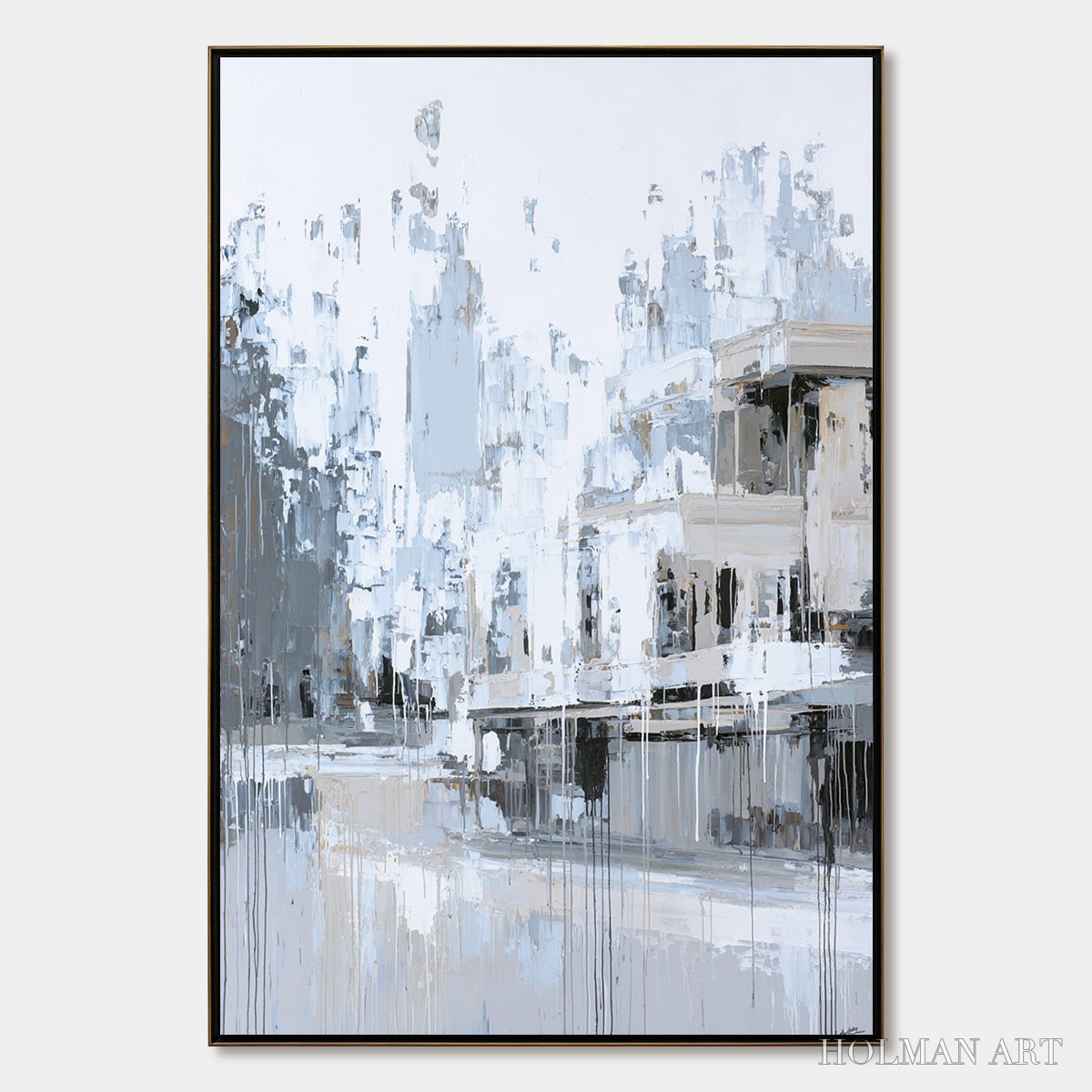 HOLMAN ART Urban Echo – Abstract Minimalist Cityscape Painting - image 1
