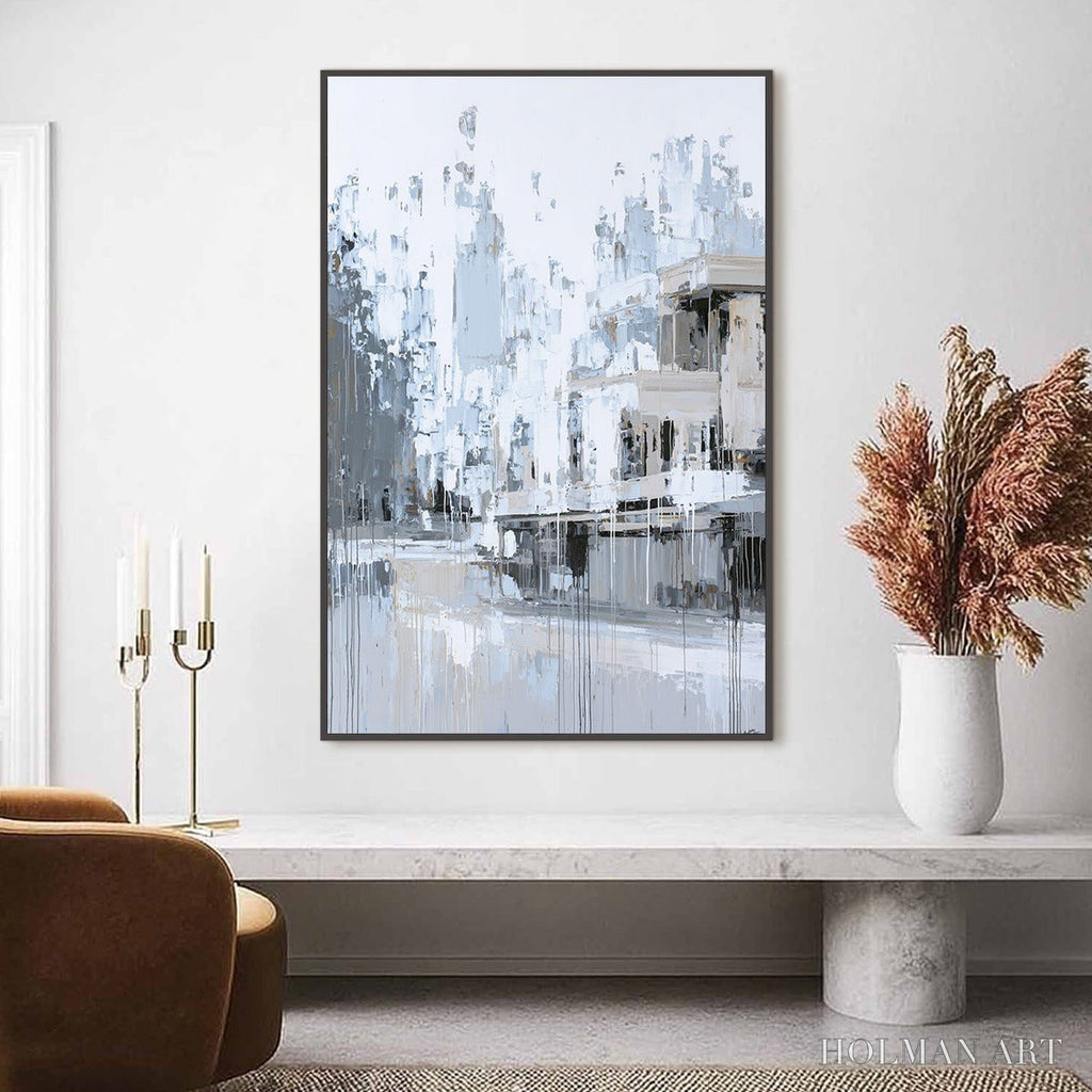 HOLMAN ART Urban Echo – Abstract Minimalist Cityscape Painting - image 2