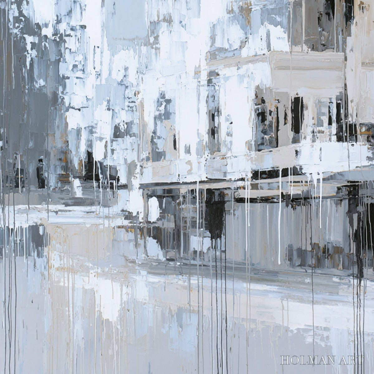 HOLMAN ART Urban Echo – Abstract Minimalist Cityscape Painting - image 3