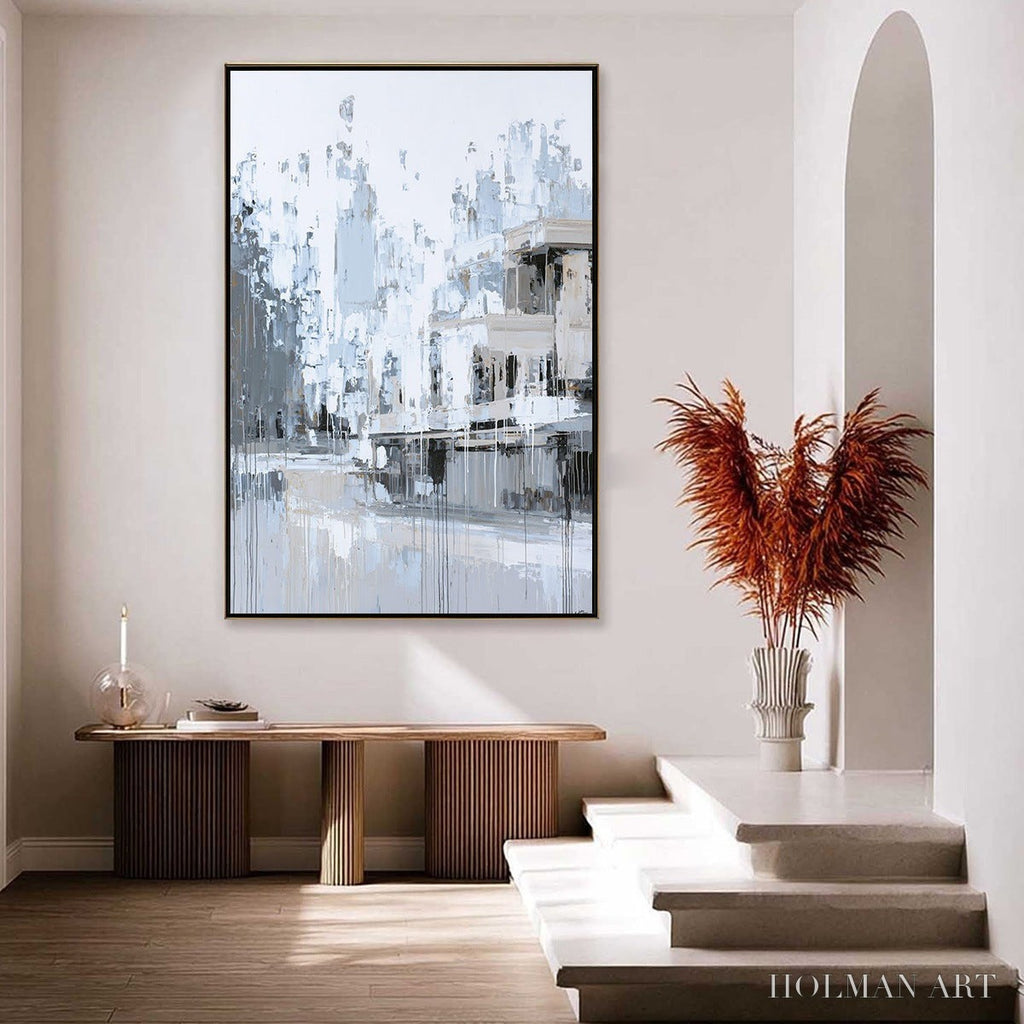 HOLMAN ART Urban Echo – Abstract Minimalist Cityscape Painting - image 4