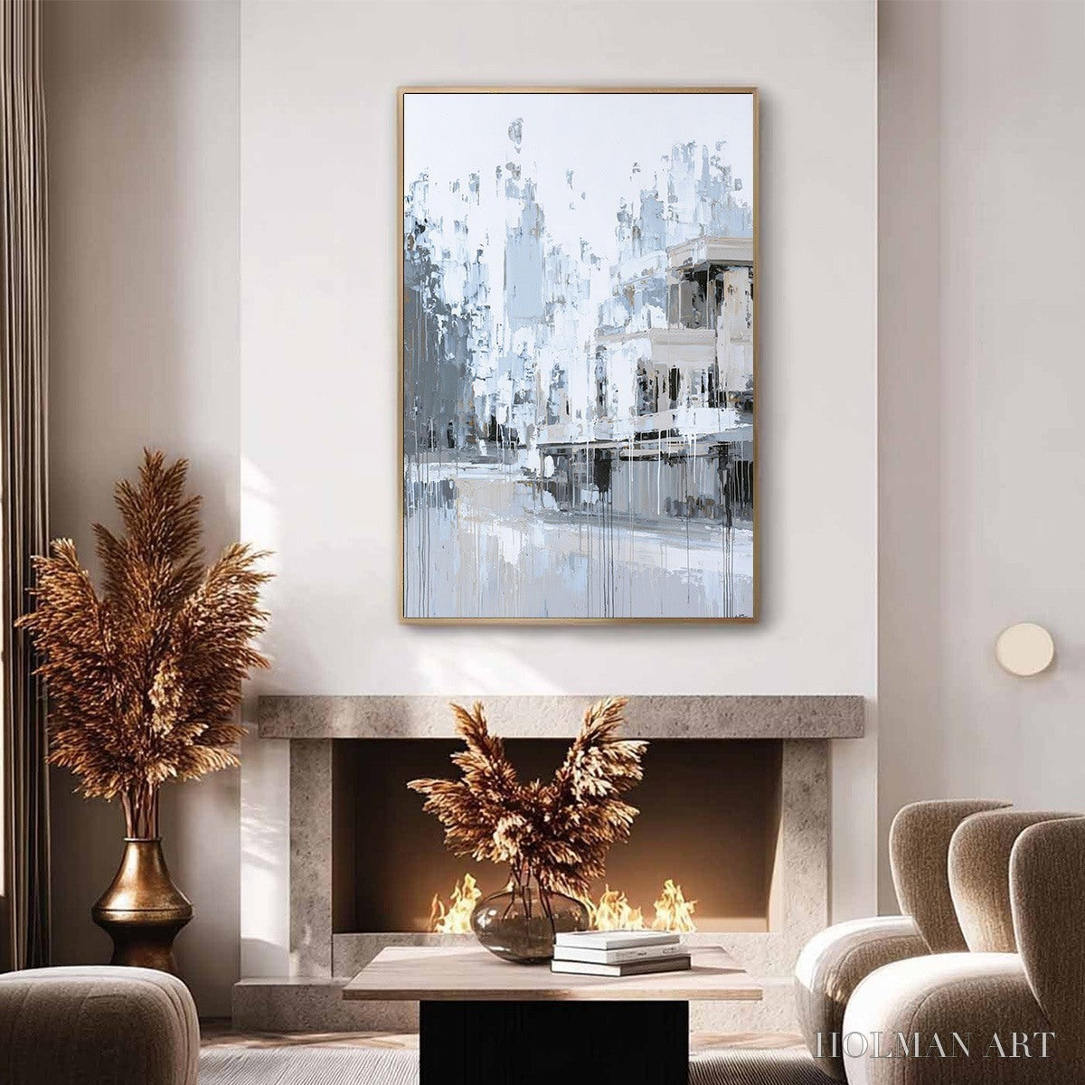 HOLMAN ART Urban Echo – Abstract Minimalist Cityscape Painting - image 6