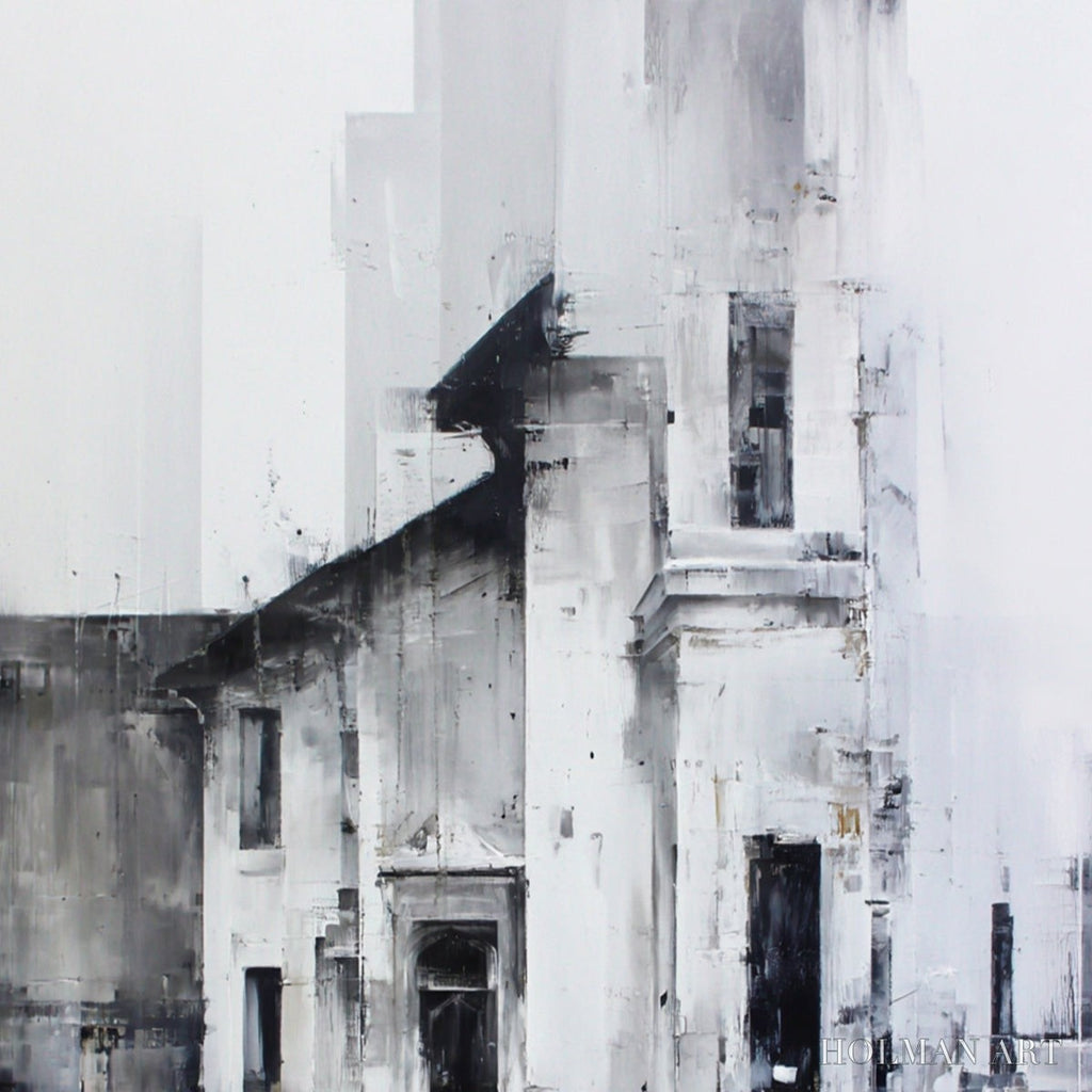 HOLMAN ART Architectural Echo – Monochrome Abstract Cityscape Painting - image 5