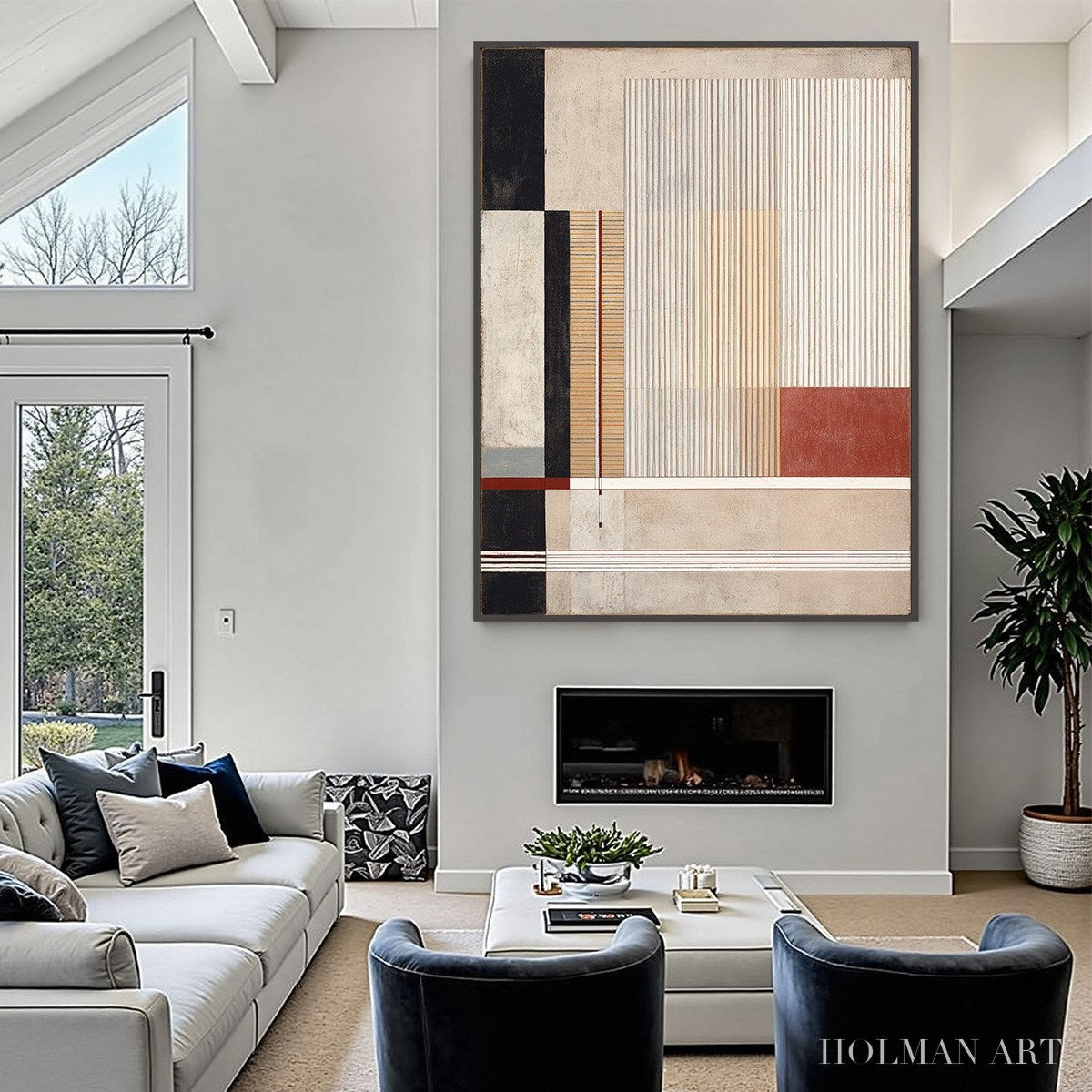 HOLMAN ART Urban Grid – Modern Geometric Abstract Architectural Painting - image 6